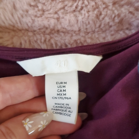 Women's Long Sleeve V-Neck Bodysuit - Purple - Picture 2 of 7